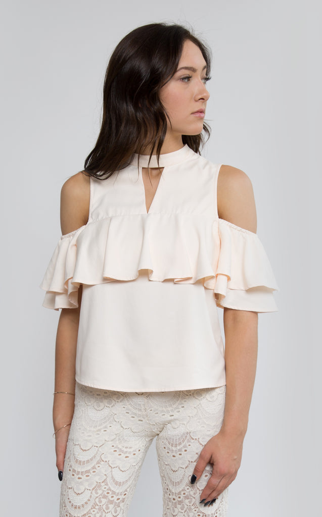 Layered Ruffle Cold Shoulder by J.O.A. - Shop Lacuna