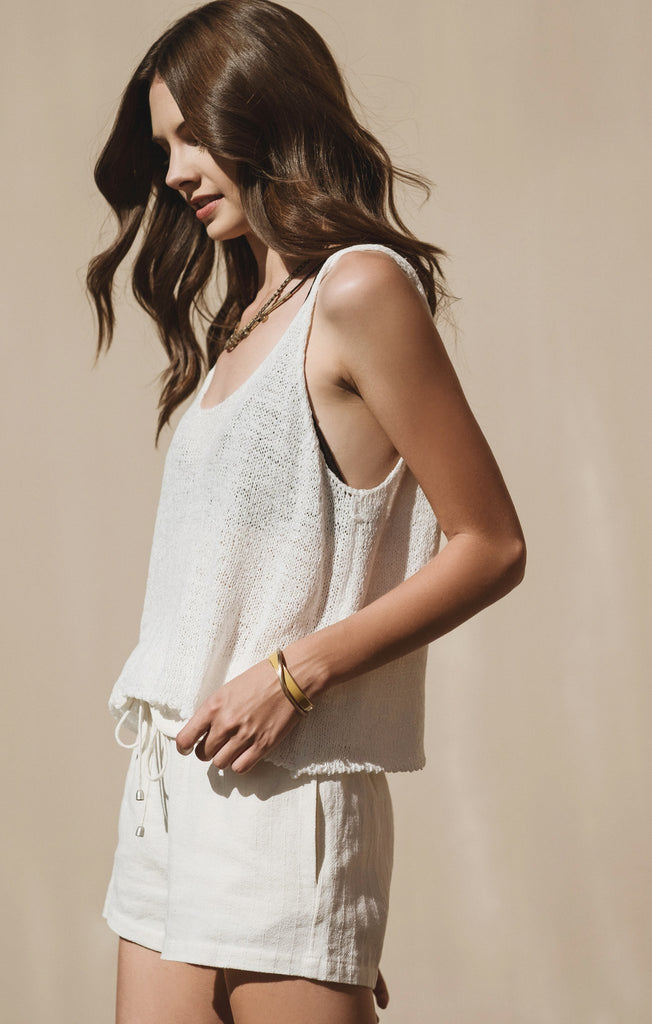 Drapery Knit Sleeveless Top, Moon River - Shop Lacuna
