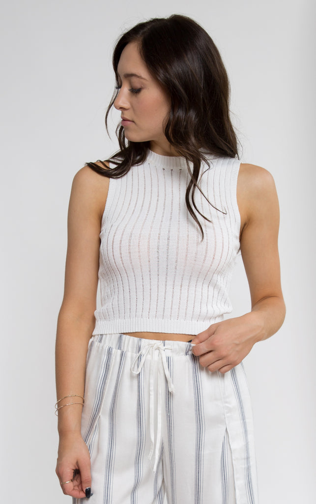 Cropped Rib Top, Moon River - Shop Lacuna